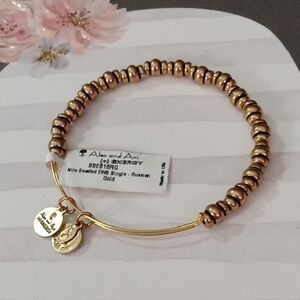 Alex and Ani Gold Beaded Charm Bracelet
